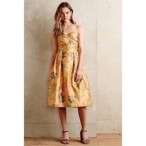 NWOT Anthropologie James Coviello Botanical Cocktail Dress Vintage Inspo
